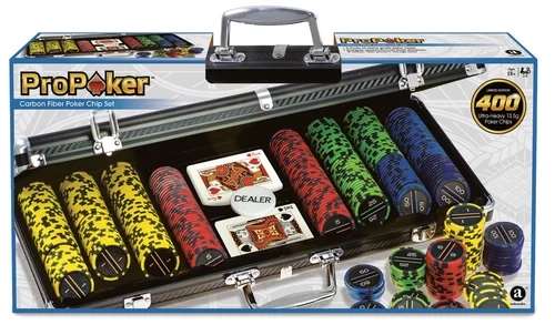 Zestaw do pokera w walizce Merchant PR01642RP (400 żetonów w nominałach 1, 5, 25, 50, 100) @ Empik