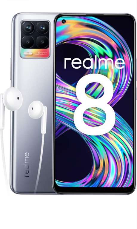 Smartfon Realme 8 8/128 silver (201,34 € z dostawą)