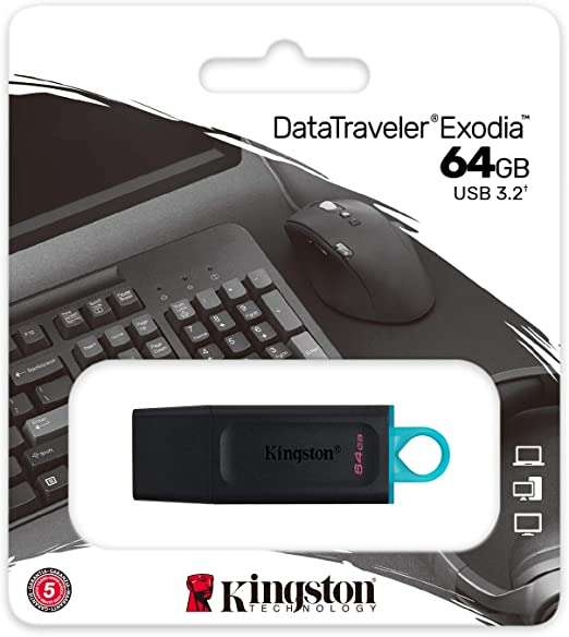 Kingston DataTraveler Exodia DTX/64GB, Pendrive, 64 GB, Wielokolorowy! Cena z wykupionym Prime'em. Sprzedawca Amazon!