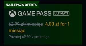 Xbox Game Pass Ultimate za 4 złote