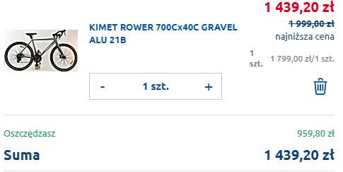 KIMET ROWER 700Cx40C GRAVEL ALU 21B
