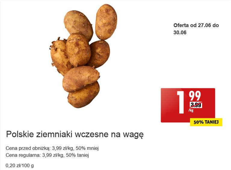 Polskie ziemniaki wczesne kg @Biedronka