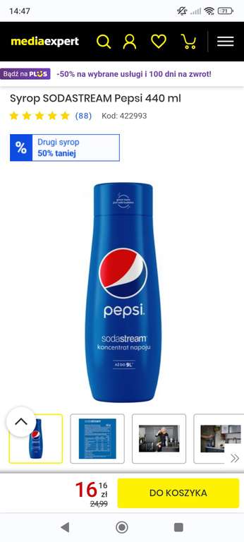 Syrop SODASTREAM Pepsi/7Up 440 ml (możliwe 12,12 zł, opis)