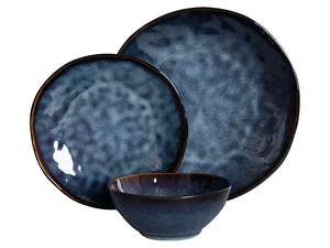 Komplet obiadowy Terra ceramiczny 18 el. niebieski