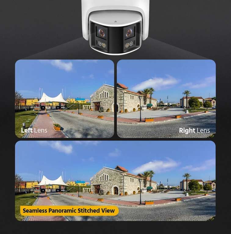US $95.55 Kamera Annke I91DW/I91DX dwu-obiektywowa panorama 180° 8Mpx 4K (nowsza wersja kamery FCD600) wysyłka z CZ, możliwe 355zł