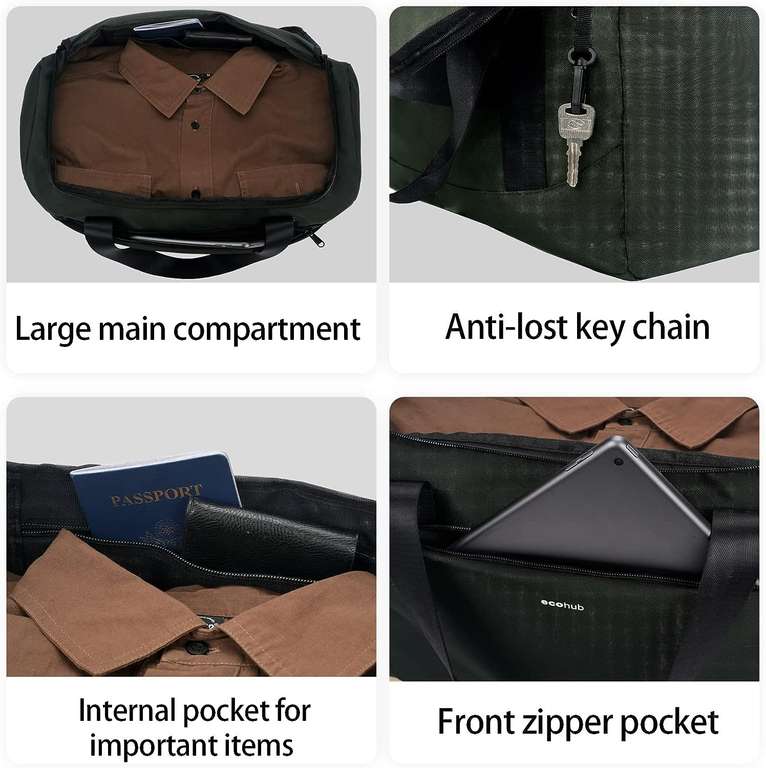 ECOHUB torba podróżna kabinowa 45x33x20cm, 30L (lub ciut mniejsza za 40,99), dostawa z prime 0zł