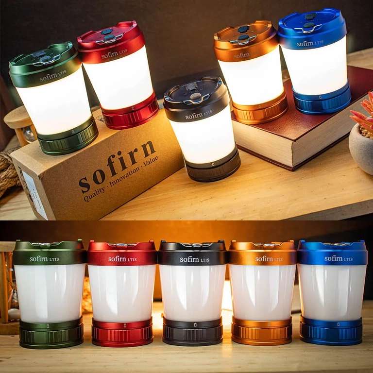 Sofirn LT1S - latarka / lampka kampingowa USB-C 21700 $24,80 / z ogniwem $27.74 - czarna i pomarańczowa