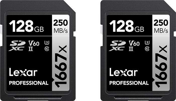 2 x 128GB V60 - SDXC Lexar 1667x, do salonu dostawa free