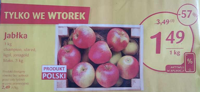 Jabłka 1kg różne rodzaje z Delikartą @ Delikatesy Centrum