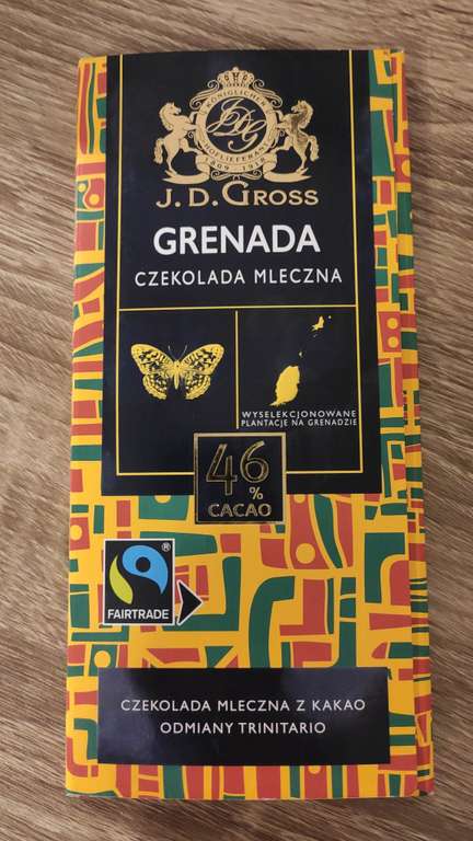 Czekolada mleczna J. D. Gross Grenada 46% cacao