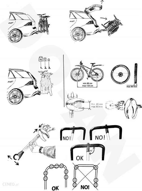 Bagażnik rowerowy na hak Aguri Active Bike 3 + adapter na 4 rower