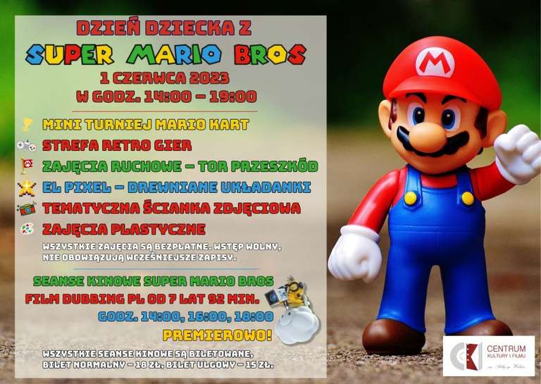 Dzień Dziecka z Super Mario Bros m.in. mini turniej Nintendo Mario Kart, strefa retro gier, wstęp wolny>>> Sucha Beskidzka
