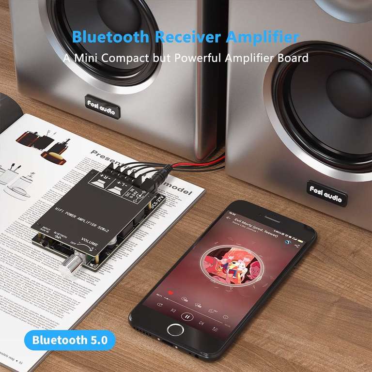 Fosi Audio ZK-502C Bluetooth 5.0 odbiornik audio stereo