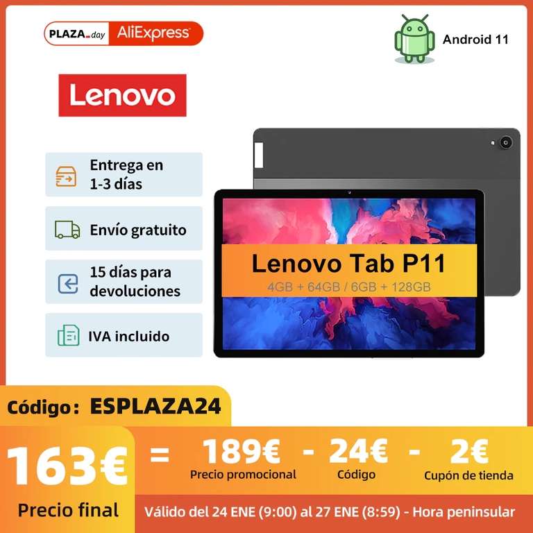 Lenovo Tab P11 Aliexpress (239,98$)