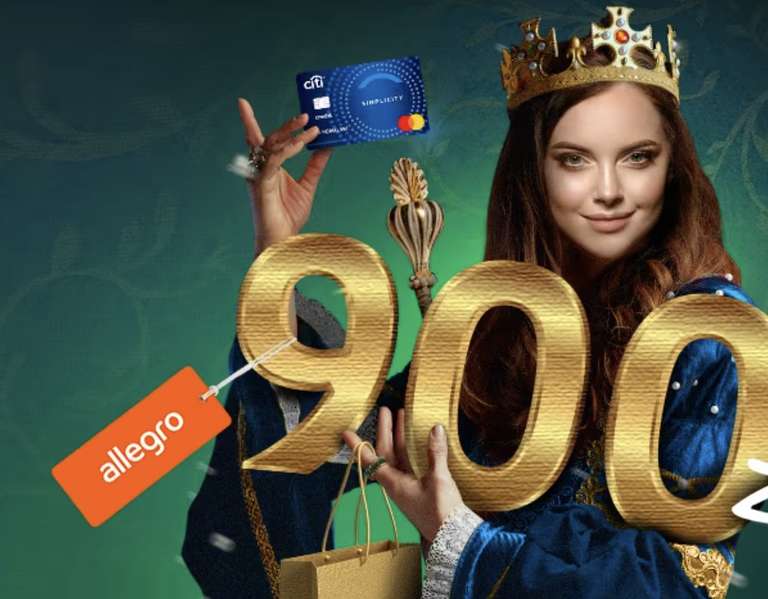Bonus 900 zł (300 zł w punktach MC + 600 zł do Allegro) za założenie i aktywne korzystanie z karty kredytowej Citi Simpilicity @ Citibank