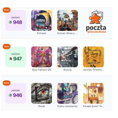 Darmowe testowanie planszówek - paczka gier do domu