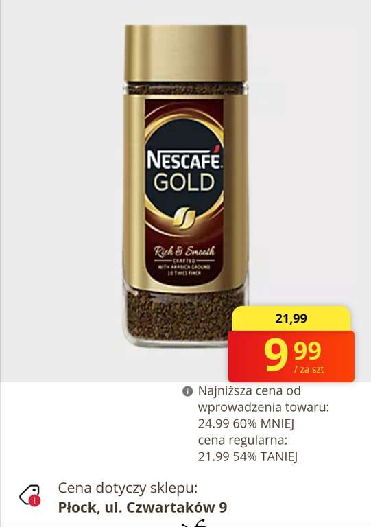 Kawa rozpuszczalna Nescafe Gold 200g - 9,99 PLN @Biedronka