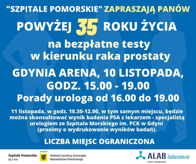 Bezpłatne badania w kierunku raka prostaty w Polsat Plus Arena w Gdyni