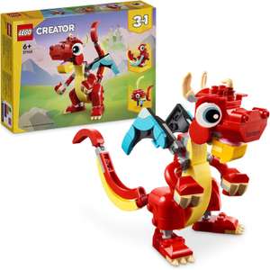 LEGO 31145 Creator 3w1 - Czerwony smok | Amazon | LEGO 31140 Creator 3w1 - Magiczny jednorożec 30,85zł