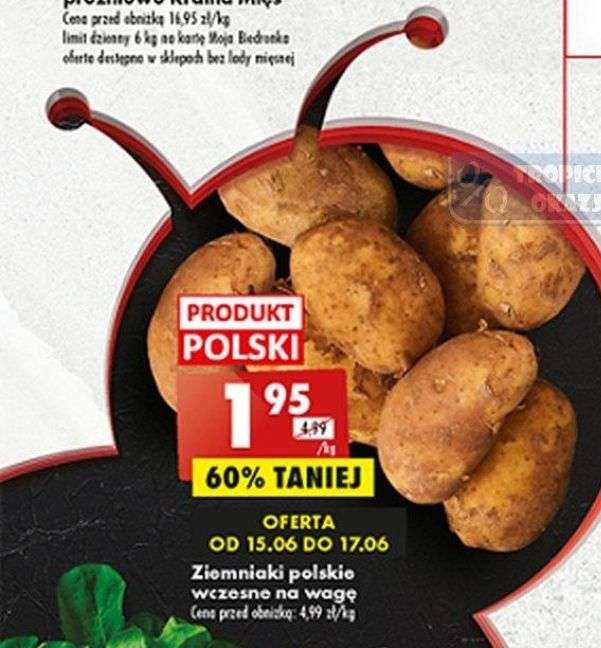 Ziemniaki wczesne polskie w BIEDRONCE