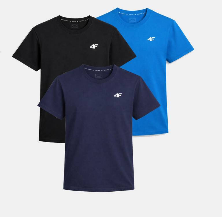 ZESTAW KOSZULEK MĘSKICH 4F KOMPLET 3 SZTUKI T-SHIRT DUŻO ROZMIARÓW TTSHM3341