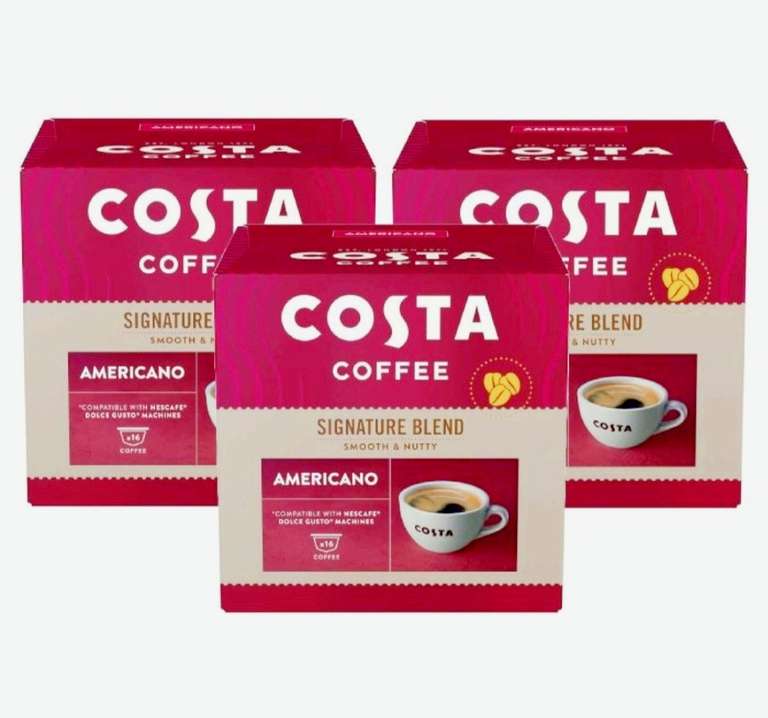Kapsułki Costa Coffee do Dolce Gusto - 3x16 sztuk - krótki termin
