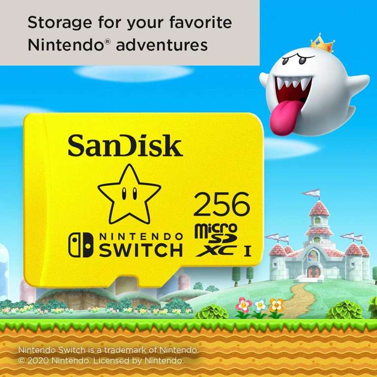 SanDisk 256GB microSDXC card for Nintendo Switch consoles up to 100 MB/s UHS-I Class 10 U3