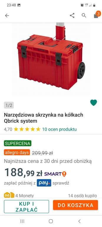 Skrzynka Qbrick One Cart Red Ultra HD