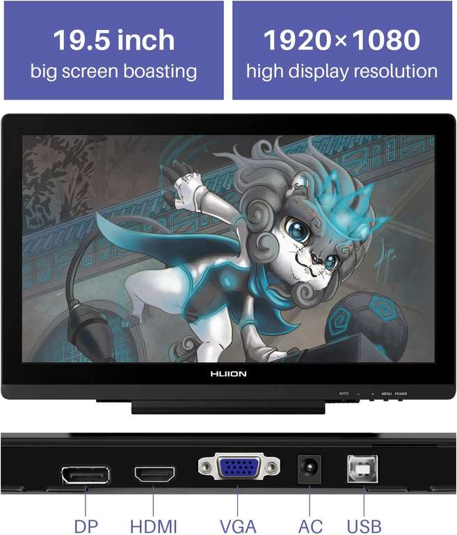 Tablet graficzny Huion Kamvas 20 19,5cala 1920x1080 HDMI, VGA, USB