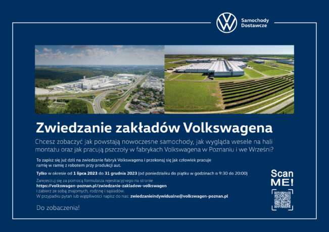 Bezpłatne zwiedzanie fabryk: Volkswagen Poznań i Volkswagen Września