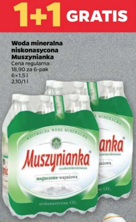 Woda mineralna Muszynianka 1,5L niskonasycona 6+6 gratis @Netto