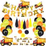 Balony, dekoracja urodzinowa, pojazd budowlany