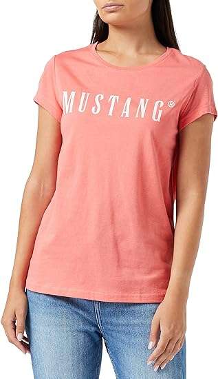 Damski t-shirt MUSTANG Alina C Logo 100% bawełna za 33,99 zł - r. XS-4XL  @Amazon | T-Shirts