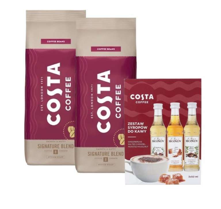 Kawa ziarnista Costa coffee signature blend 2kg plus syropy gratis