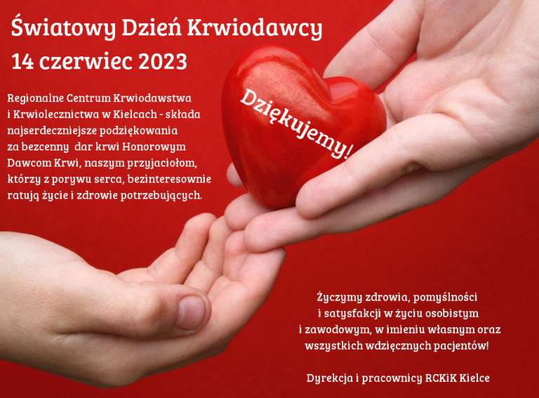 Oddaj krew w RCKiK w Kielcach i w Oddziałach Terenowych otrzymaj koszulkę eco oraz sadzonkę drzew