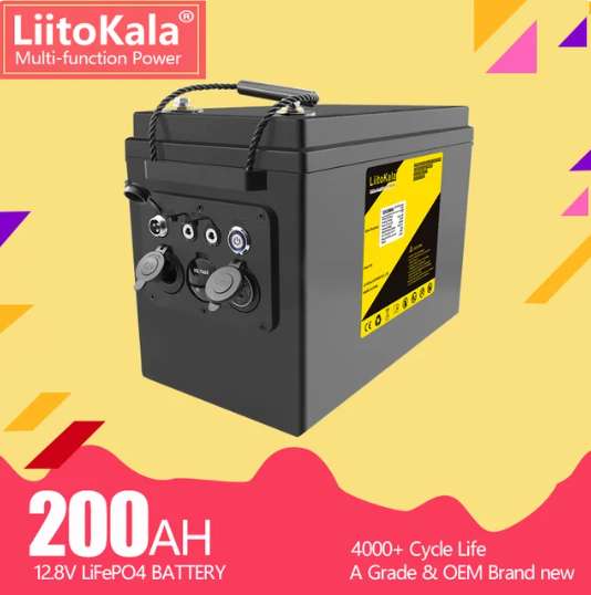 Akumulator LiitoKala LiFePO4 200Ah 12.8V (z wbudowanym USB, DC i 12V) | Wysyłka z CN | $290.03 @ Aliexpress