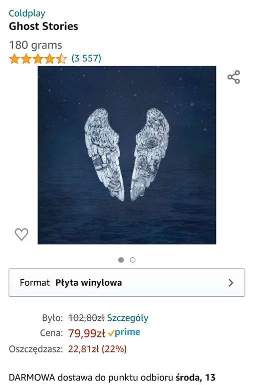 Coldplay Ghost Stories winyl 180g