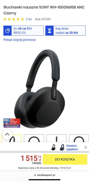 Sluchawki Sony WH-1000XM5WB