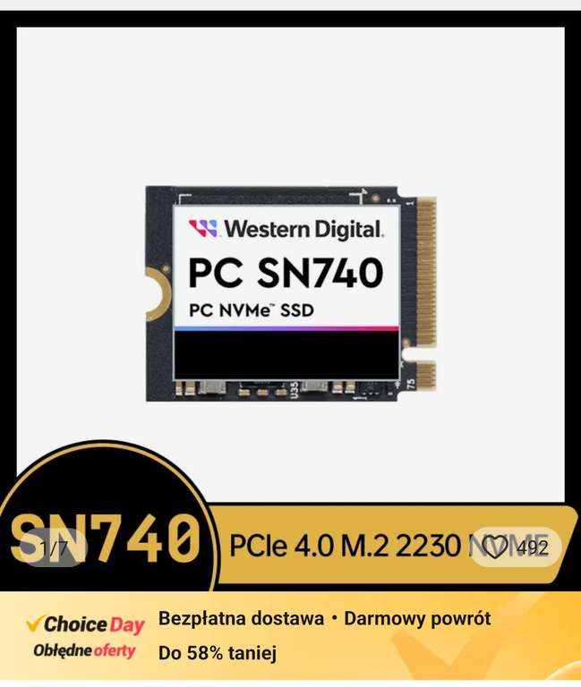 Western Digital WD SN740 1TB SSD 2230