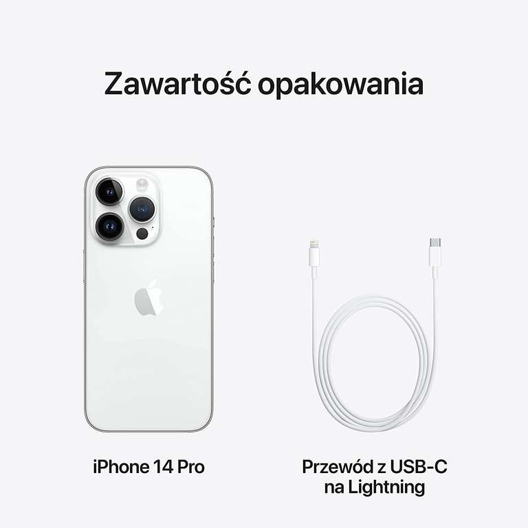 iPhone 14 pro Srebrny 128 GB amazon.pl