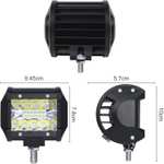 URAQT Reflektor roboczy LED, 2 x 60 W, 3600 lm, 6000 K, 9-30V, 4", wodoszczelny, IP65, do samochodu, ciągnika, pojazdów terenowych itp.