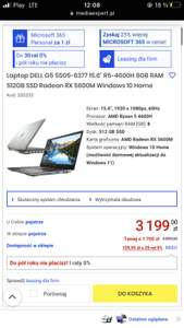 Laptop DELL G5 5505-6377 15.6" R5-4600H 8GB RAM 512GB SSD Radeon RX 5600M Windows 10 Home