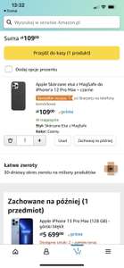 iPhone 12 pro max leather case black amazon.pl