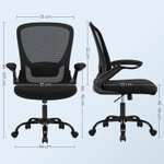 Krzesło (fotel) biurowe ze składanymi podłokietnikami SONGMICS (do 120 kg, tkanina/siatka) @ Amazon Songmics