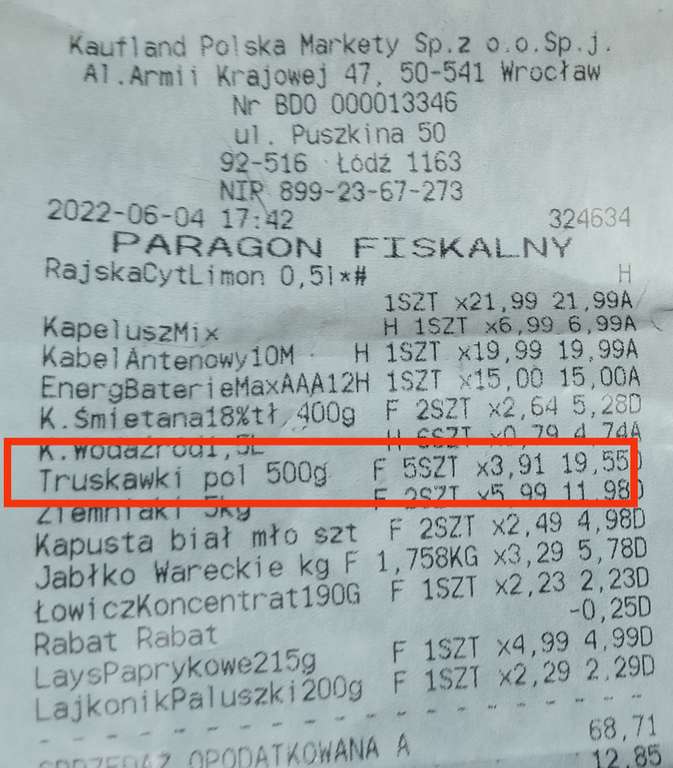 Polskie truskawki 0,5 kg - Kaufland Łódź