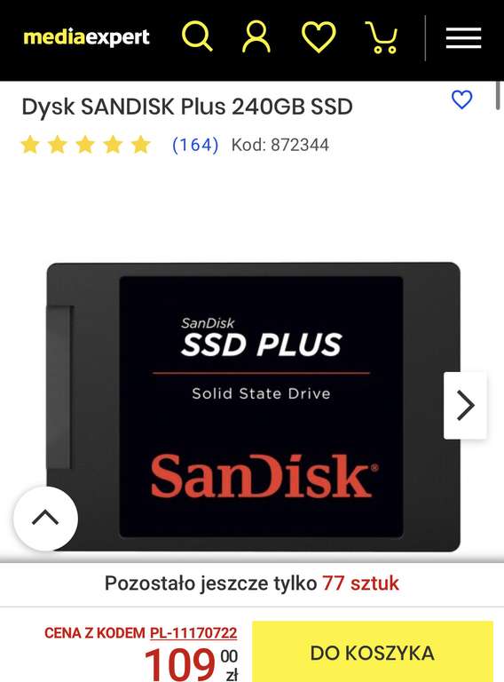 Dysk SANDISK Plus 240GB SSD 2,5” SATA III