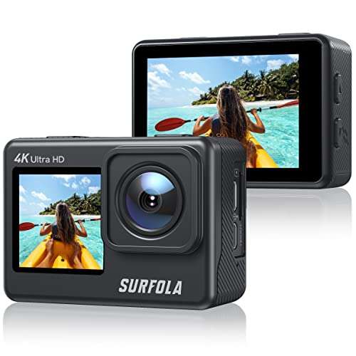 Kamera Sportowa Surfola wodoodporna (30m) 4K 30 kl./s 24 MP podwójny ekran dotykowy EIS WiFi