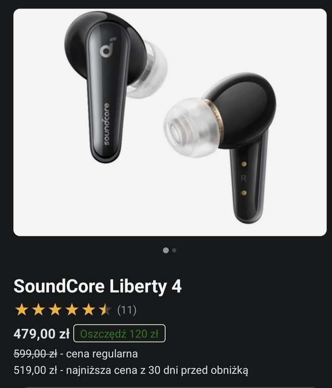 słuchawki bezprzewodowe Soundcore liberty 4 gorący strzał X-kom