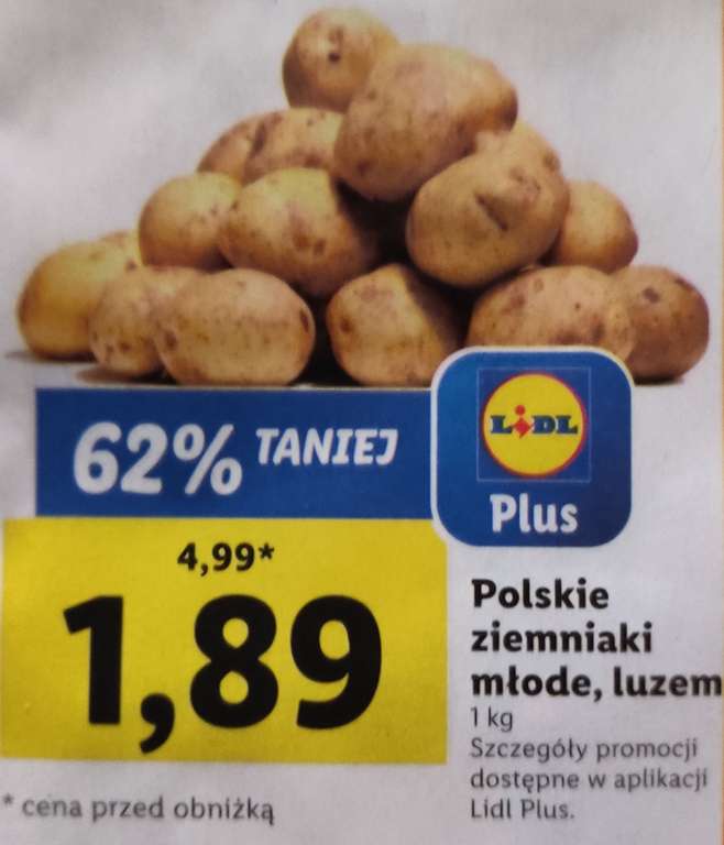 Polskie ziemniaki młode, luzem 1,89/kg. LIDL