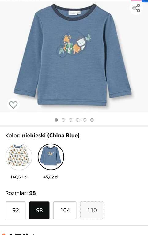 Wełna Merino merynosów 98 koszulka name it Amazon.pl